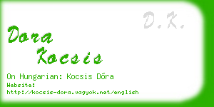 dora kocsis business card